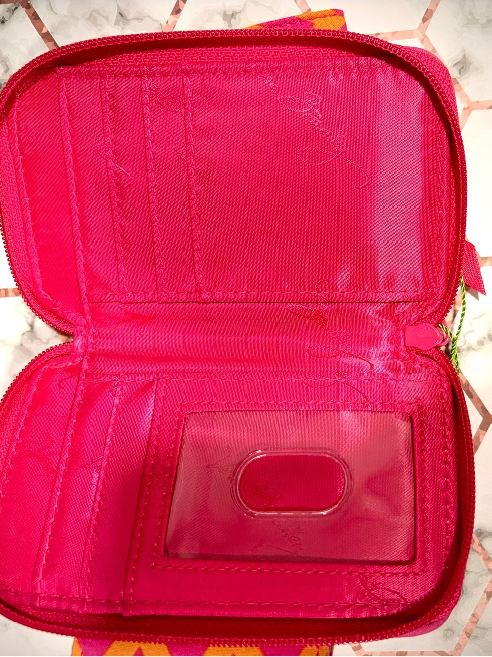 NWT Vera Bradley Pink & Orange Zigzag Wristlet Wallet - Picture 4 of 5